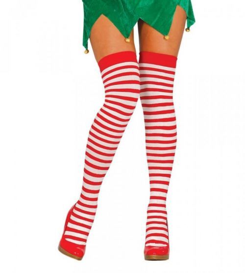 Guirca Červeno - biele nadkolienky