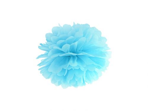 PartyDeco Pompom v tvare modrého kvetu 25 cm
