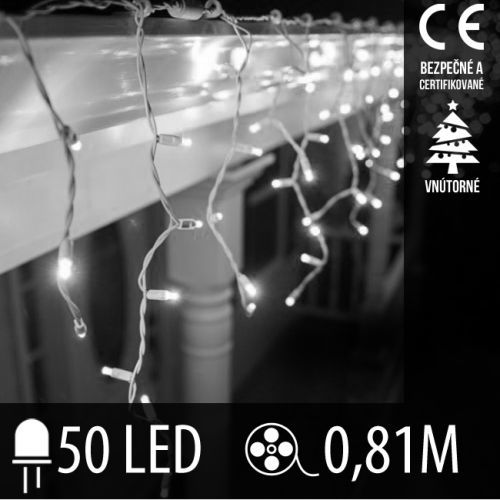 Vianočná LED svetelná záclona vnútorná - 50LED - 0,81M Studená biela