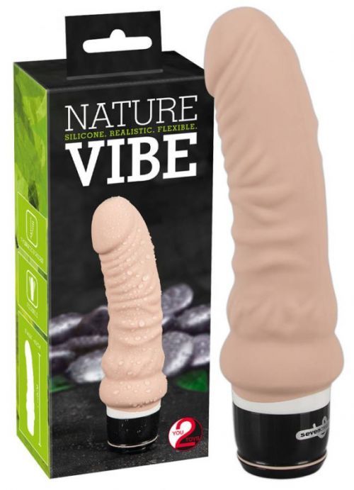 You2Toys Nature Vibe – silikónový vibrátor  13,8cm (telová farba)