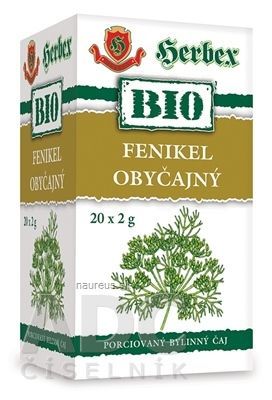 HERBEX spol. s r.o. HERBEX BIO FENIKEL OBYČAJNÝ bylinný čaj 20x2 g (40 g) 20x2 g