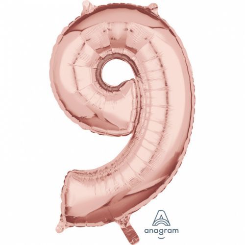 Amscan Fóliový balón číslo 9 ružovo-zlatý 66cm