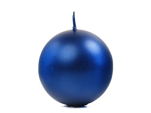 PartyDeco Sviečka - metalická tmavomodrá 6 cm