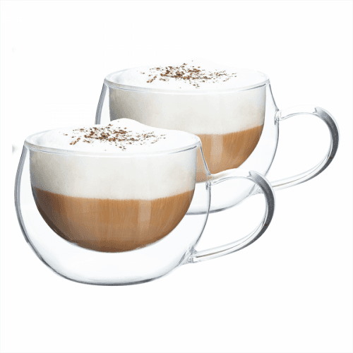 Termo sklenice šálek na cappuccino, 2ks, 280ml, HOTCOOL TYP 1