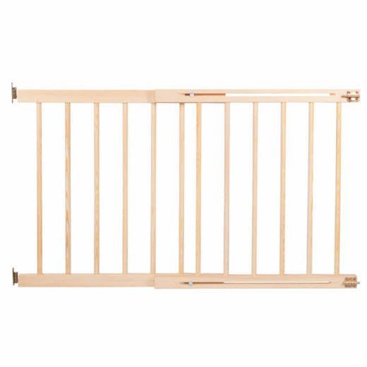 SPRINGOS Bezpečnostná bariérová zábrana pre schody a dvere - drevená - 72-122 cm
