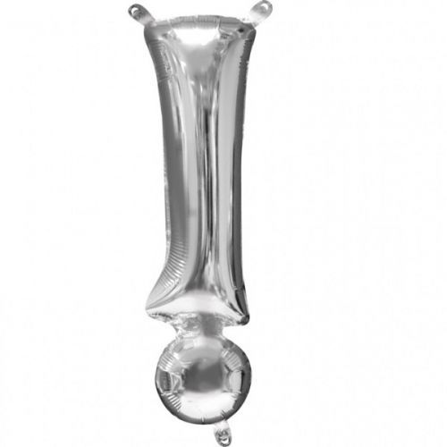 Amscan Mini fóliový balónik symbol ! 33 cm strieborný