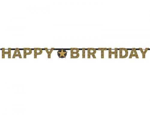 Amscan Banner Happy Birthday - Trblietavá zlatá