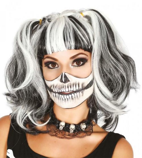 Guirca Čierno-biela parochňa s copmi