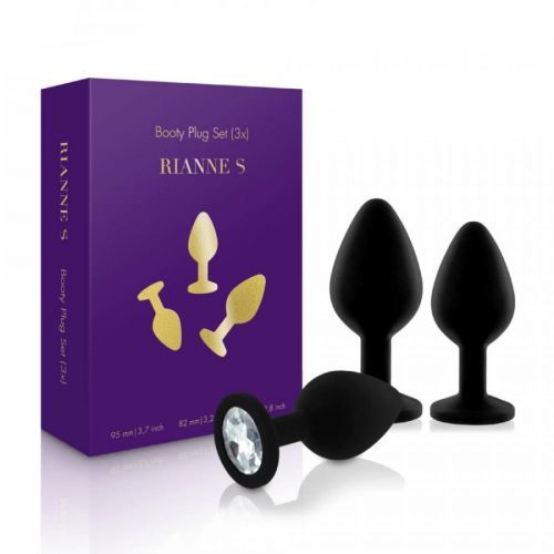 Rianne S Booty Plug Set – análne kolíky čierne (3ks)