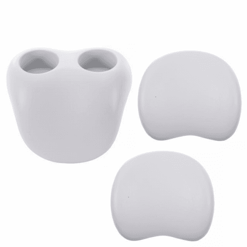 Příslušenství k vířivce-2x opěrka hlavy a držák nápojů, bílá ekokůže, Kamino