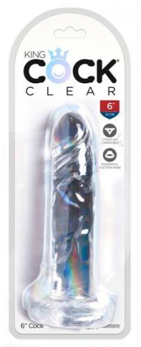 King Cock Clear 6 - adhesive dildo (15cm)