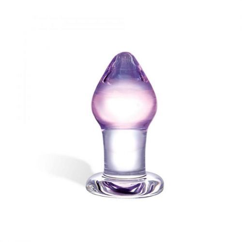 GLAS Amethyst Rain - sklenené análne dildo (transparentná fialová)