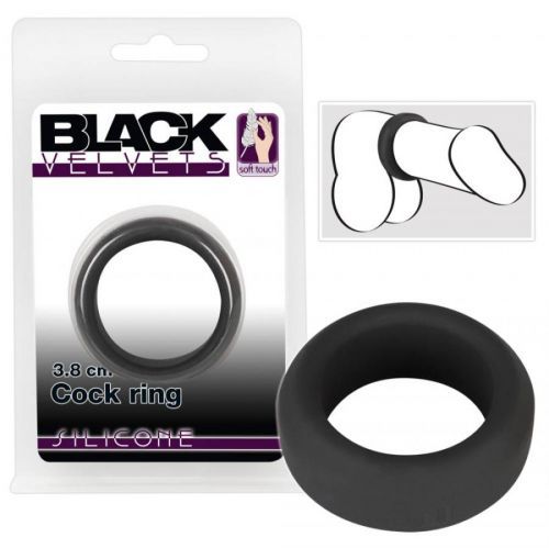 You2Toys Black Velvet Cock Ring - krúžok na penis (3,8cm) čierny