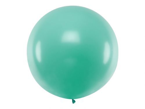 PartyDeco Guľatý latexový Jumbo balón 1m pastelová lesná zelená