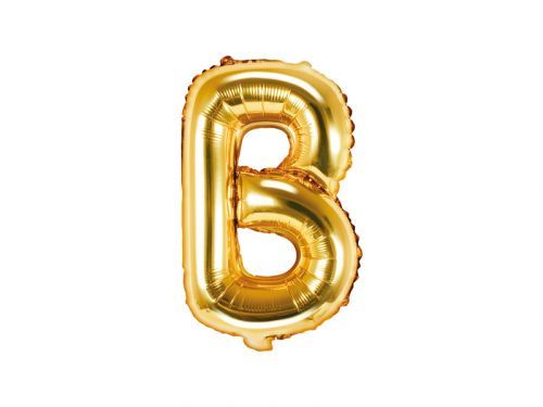 PartyDeco Fóliový balón Mini - Písmeno B 35cm zlatý