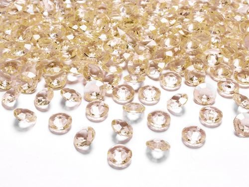 PartyDeco Diamantové konfety zlaté 12mm