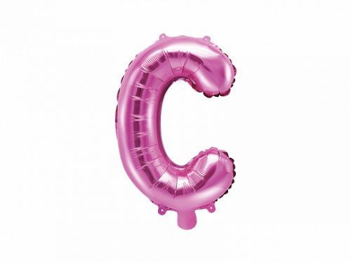 PartyDeco Fóliový balón Mini - Písmeno C 35 cm ružový