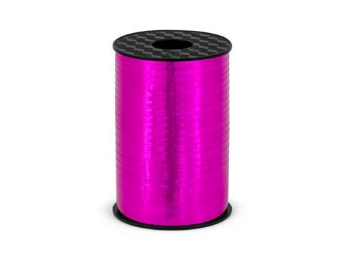 PartyDeco Stuha na balóny magenta - metalická 225 m