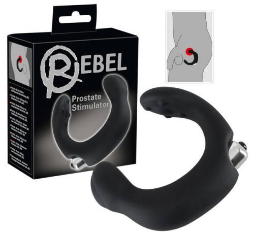 Rebel - ívelt prostata vibrátor (čierny)