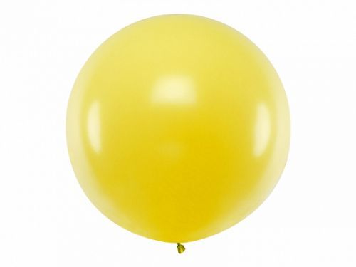 PartyDeco Guľatý latexový Jumbo balón 1m žltý