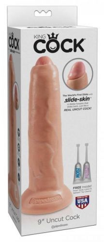 King Cock 9 Predkožkátor - realistické dildo (23 cm) - telová farba
