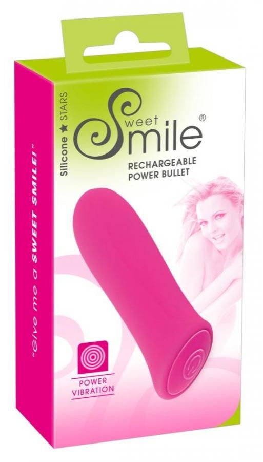 Smile Power Bullett – nabíjací extra silný tyčový minivibrátor (ružový)