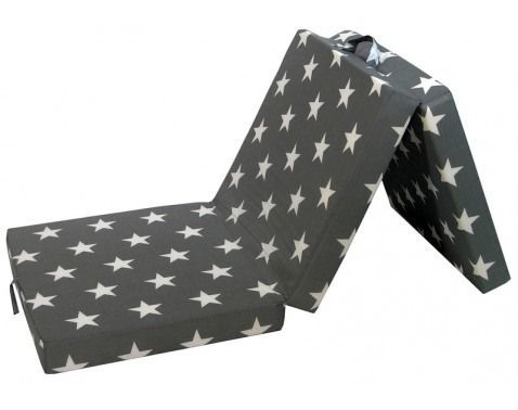 Skladací matrac Samba, sivý so vzorom hviezd