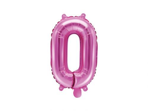 PartyDeco Fóliový balón Mini - Číslo 0 ružový 35cm
