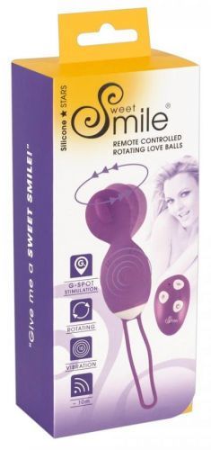 Smiling rotating love ball - cordless, radio, rotating vibrating egg (purple)