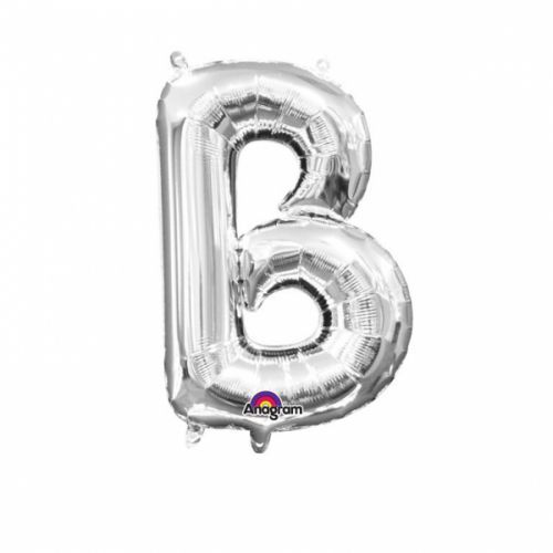 Amscan Mini fóliový balónik písmeno B 33 cm strieborný