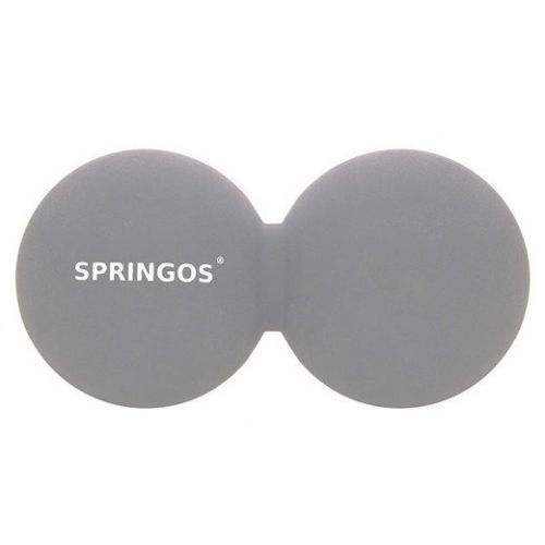 SPRINGOS Lakrosová masážna loptička dvojitá 6,5 cm - siva