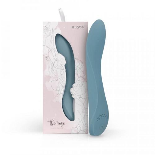 Bloom Rose - nabíjací silikónový vibrátor na bod G (tyrkysový)