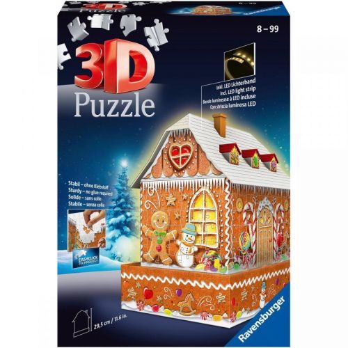 Ravensburger 3D puzzle 112371 Perníková chaloupka (Noční edice) 216 dílků