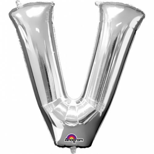 Amscan Fóliový balónik písmeno V 86 cm strieborný