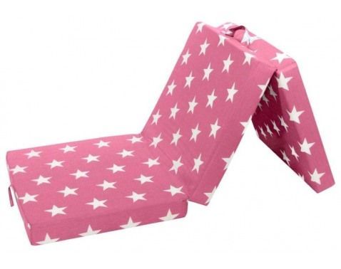 Skladací matrac Samba, ružový so vzorom hviezd