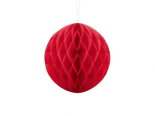 PartyDeco Papierová guľa červená 20 cm
