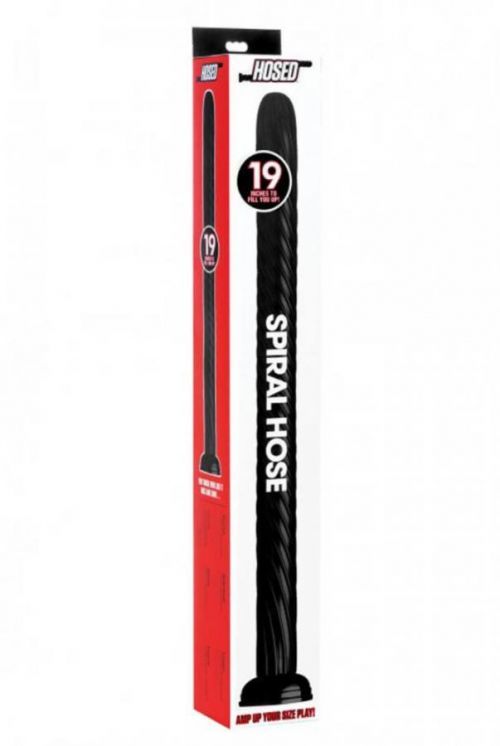 Hosed Spiral Anal Snake 19 – dlhé tenké análne dildo so špirálovitým povrchom (čierne)