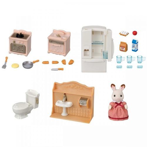 Sylvanian families 5449 štartovací set nábytku a Chocolate králik mamka
