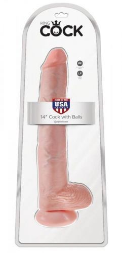 King Cock 14 Horn Dildo (35cm) - Natural