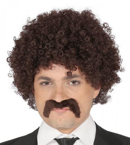 Guirca Hnedá kučeravá parochňa s fúzami