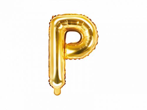 PartyDeco Fóliový balón Mini - Písmeno P 35cm zlatý