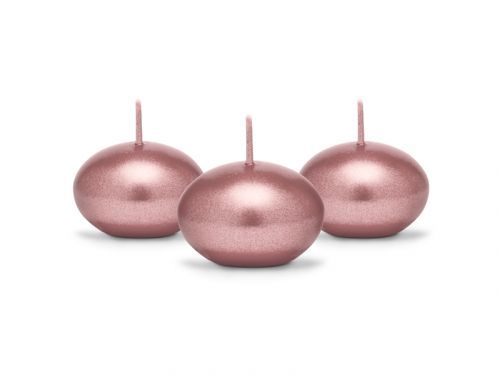 PartyDeco Plávajúce sviečky - ružovo-zlaté 1ks