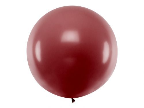 PartyDeco Guľatý latexový Jumbo balón 1m bordový