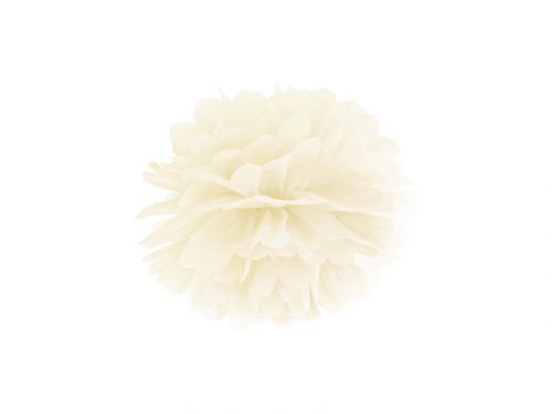 PartyDeco Pompom v tvare kvetu krémový 25 cm