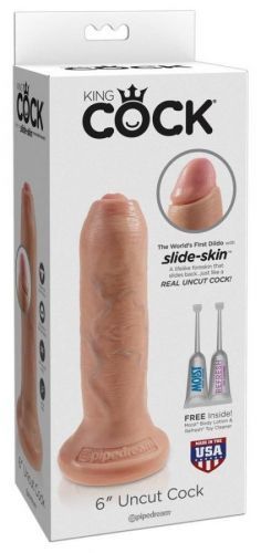 King Cock 6 Predkožkátor - realistické dildo (15 cm) - prírodná farba