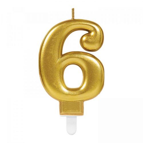 Amscan Narodeninová sviečka 6 zlatá