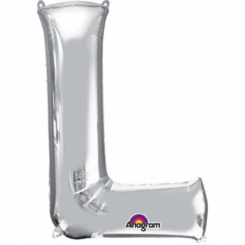 Amscan Fóliový balónik písmeno L 86 cm strieborný