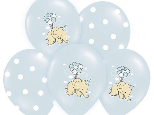 PartyDeco Balónik pastelový baby modrá Sloník