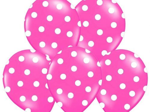 PartyDeco Bodkovaný balónik teplá ružová