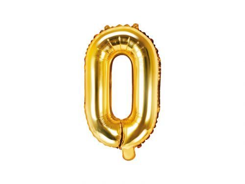 PartyDeco Fóliový balón Mini - Písmeno O 35cm zlatý